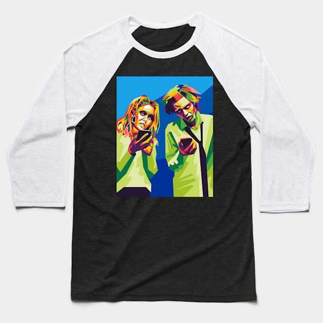 zombie couple Baseball T-Shirt by cool pop art house